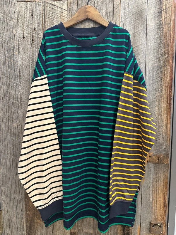 ボーダー天竺BIGロングTシャツ