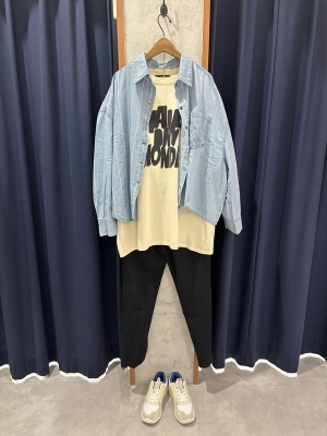 デニム×ストライプBigシャツ