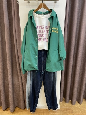 ナイロンワッシャーBackプリントコーチジャケット
