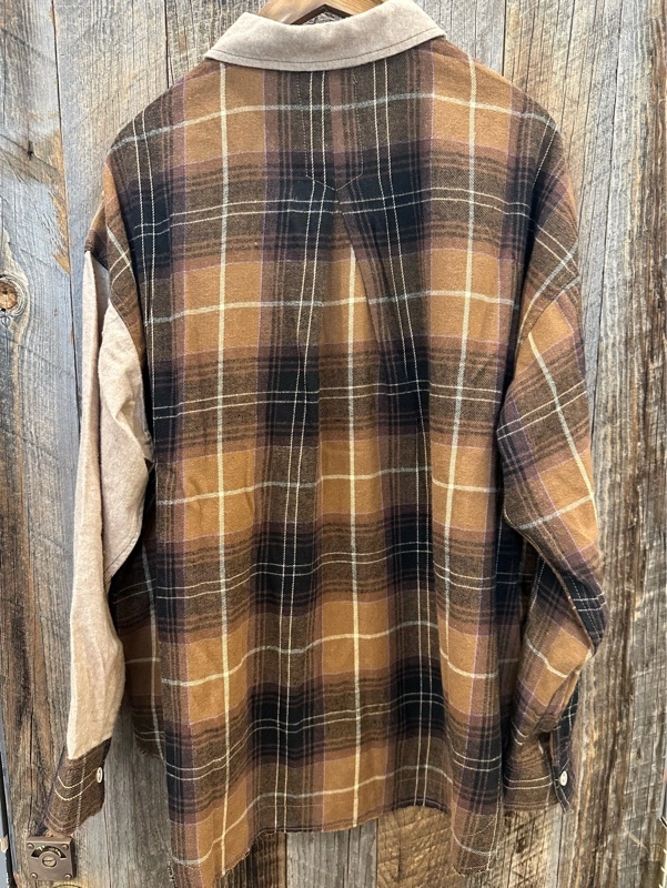 微起毛シャンブレー×チェックレギュラーBIGシャツ