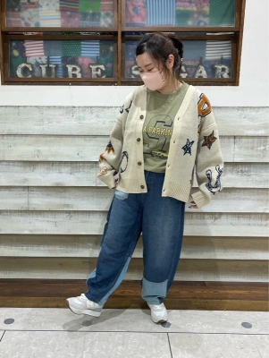 ざっくりニットカーディガンコーデ♡