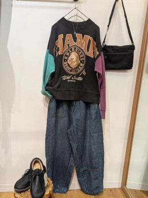 裏毛パウダー加工BigプリントPO
