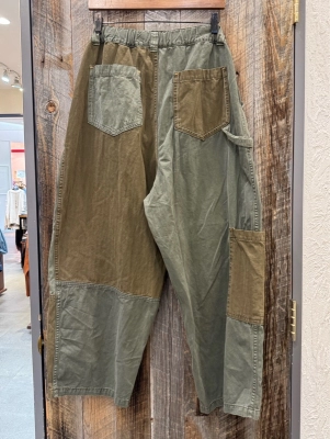 ツイル×ミニヘリンボン硫化染 切替サイドポケットパンツ★彡