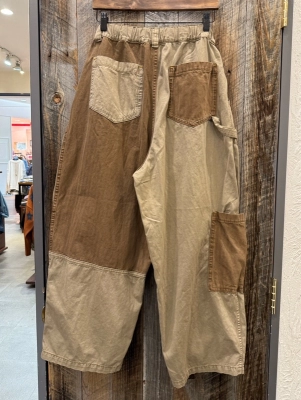 ツイル×ミニヘリンボン硫化染 切替サイドポケットパンツ★彡