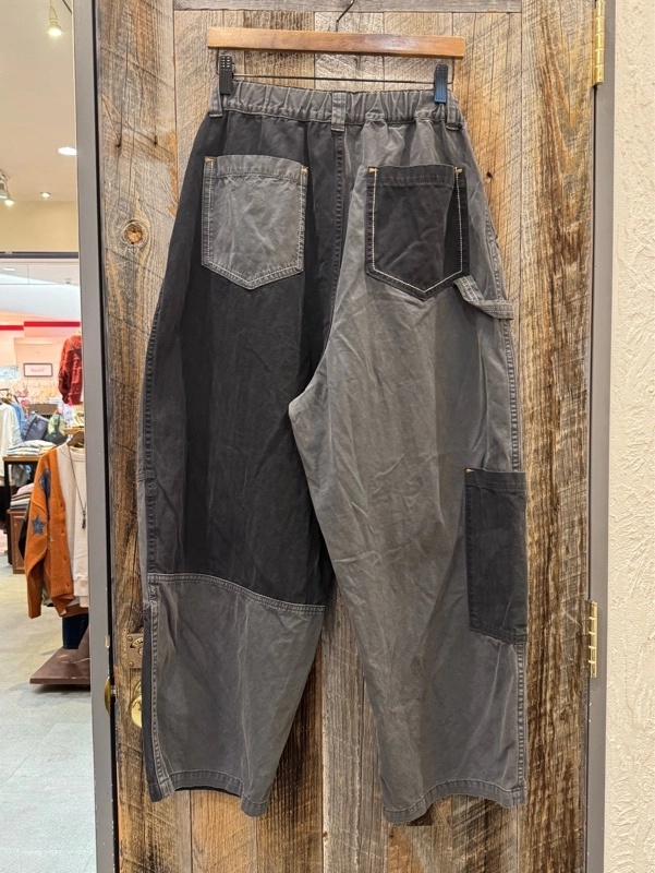 ツイル×ミニヘリンボン硫化染 切替サイドポケットパンツ★彡