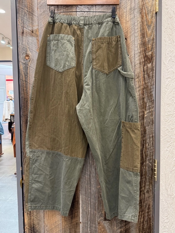 ツイル×ミニヘリンボン硫化染 切替サイドポケットパンツ★彡