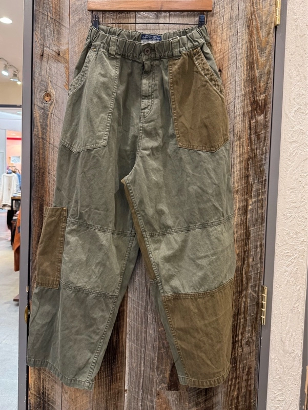 ツイル×ミニヘリンボン硫化染 切替サイドポケットパンツ★彡