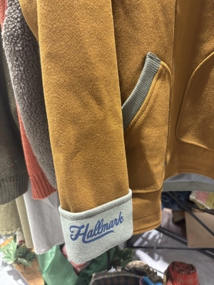 ウールフィール配色ノーカラージャケット