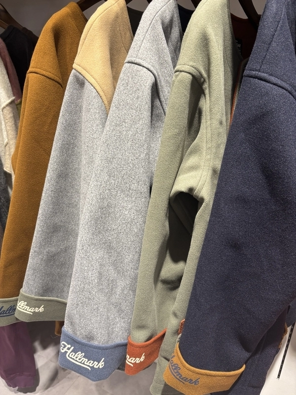 ウールフィール配色ノーカラージャケット