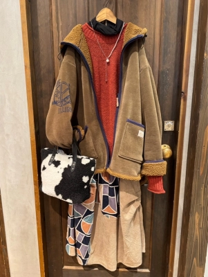 裏ボアベロアスピンドルZIPパーカー