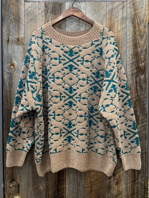 ◎モール ジャガードニット ラグランプルオーバー 