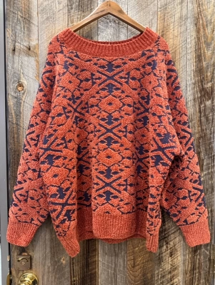 ◎モール ジャガードニット ラグランプルオーバー 