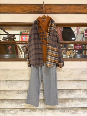 ネルチェック切替Bigシャツ