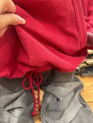 裏毛パウダー加工裏使い切替モックネックパーカー