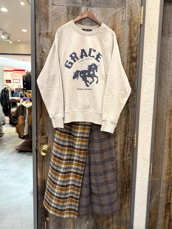 ✧✧裏毛パウダー加工 ラグランプルオーバー