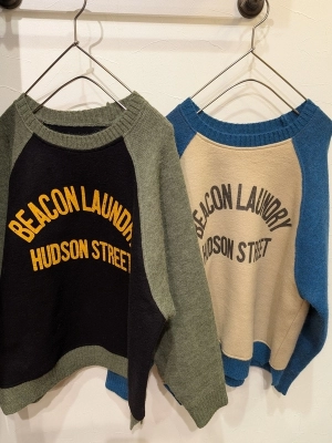 アンチピリングKnit×裏毛リバーシブルラグランプルオーバー