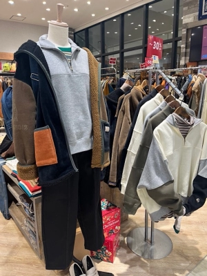 裏起毛ドルマンハーフジッププルオーバー