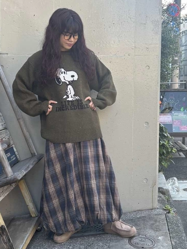 スヌーピーニットで、気分ほっこり