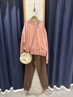 TC裏毛 バックプリントドロストプルオーバー