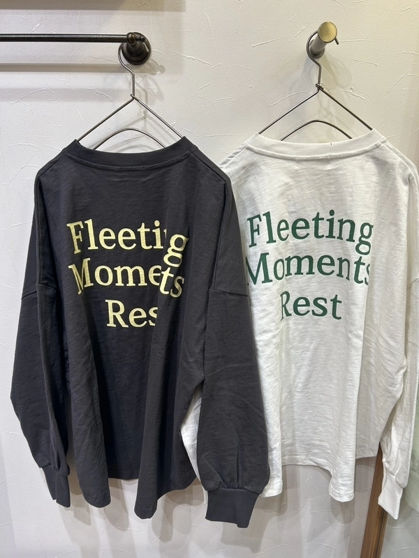 スラブ天竺バックプリント　パフスリーブプルオーバー