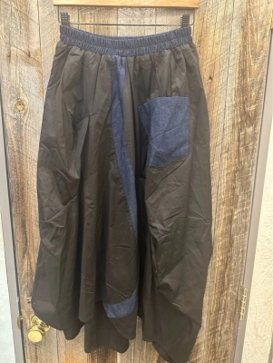 デニム×ツイルバルーンスカート