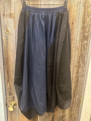 デニム×ツイルバルーンスカート