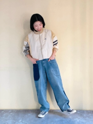 デニム×トラックジャケット