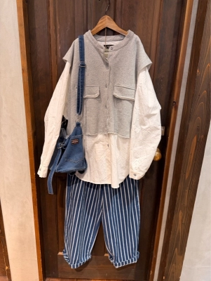 重ね着風Bigシャツ♡