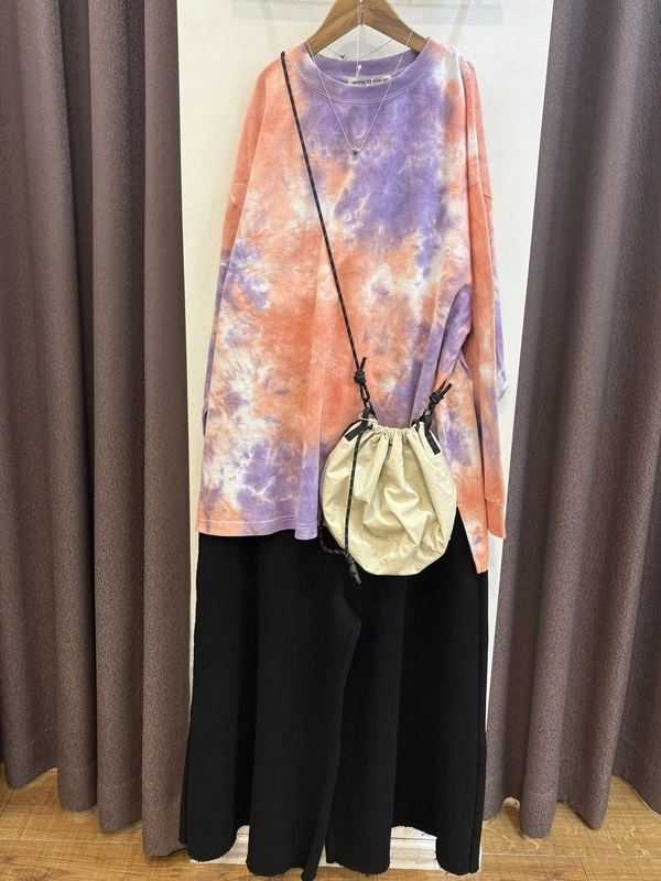 OE天竺タイダイバックプリントクループルオーバー