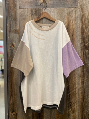 天竺パウダー加工衿刺繍Ｔシャツ