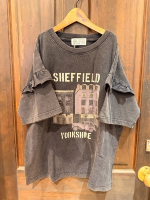 パウダー加工袖フリルTシャツ⭐︎