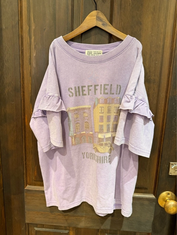 パウダー加工袖フリルTシャツ⭐︎