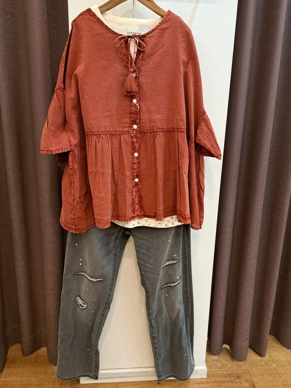 インドキャンブリックアシット加工ギャザー2waySH