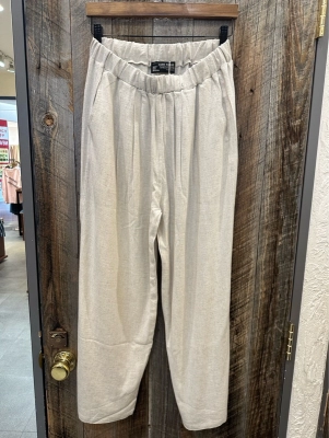 麻レーヨンボイルスタックワイドパンツ