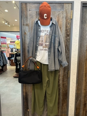 麻レーヨンボイルスタックワイドパンツ