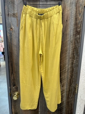 麻レーヨンボイルスタックワイドパンツ