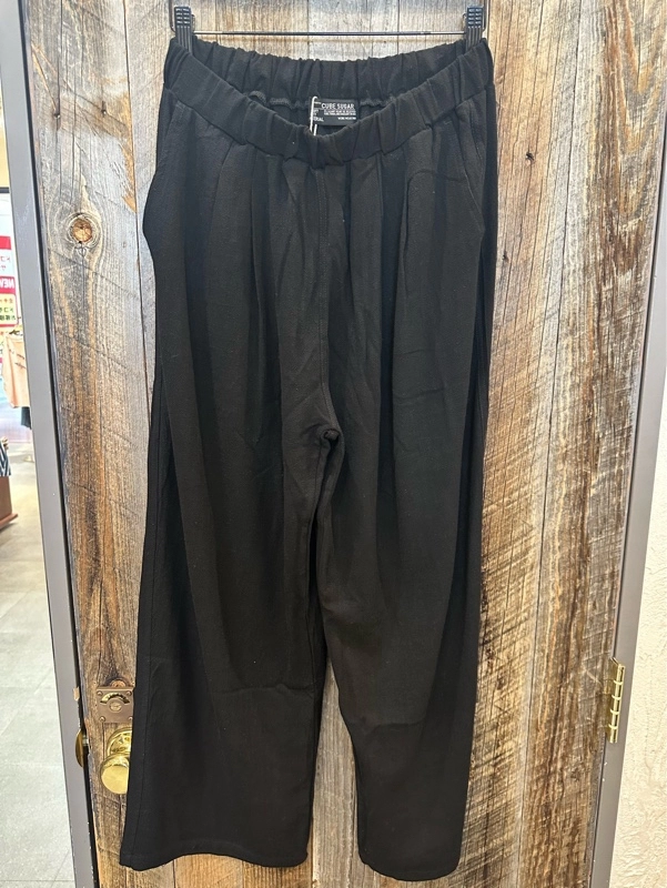 麻レーヨンボイルスタックワイドパンツ