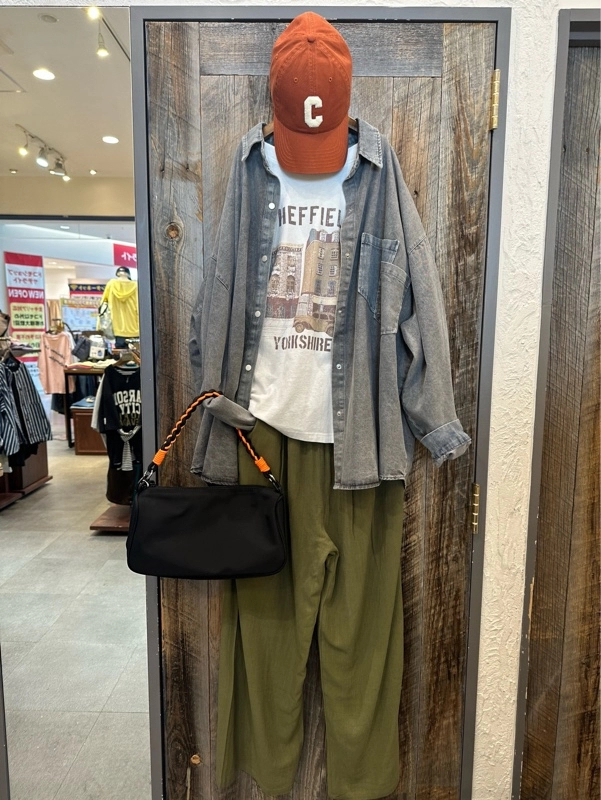 麻レーヨンボイルスタックワイドパンツ