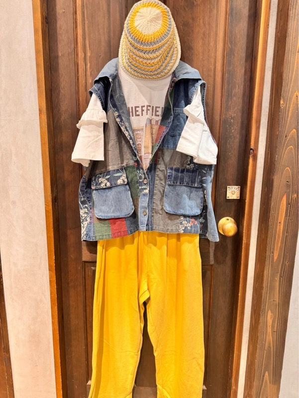 デニムパッチワークベスト