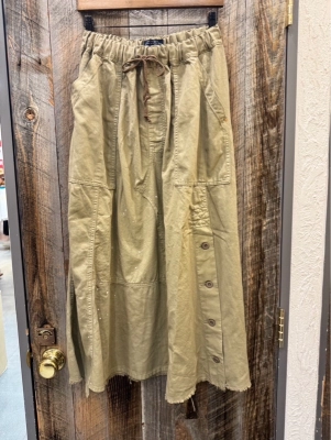 ライトツイル×ミニヘリンボーンペンキ飛ばしリメイク風スカート