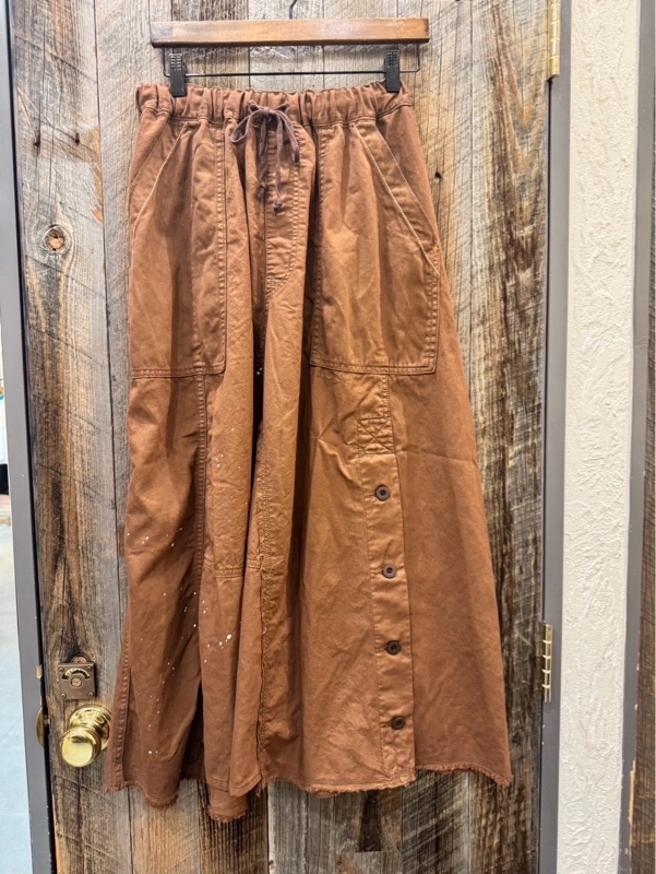 ライトツイル×ミニヘリンボーンペンキ飛ばしリメイク風スカート