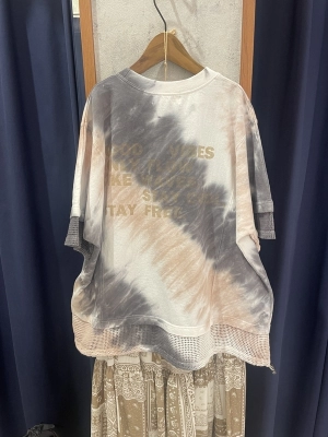 天竺タイダイメッシュ切替T