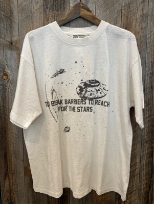 スラブ天竺univarseプリントTシャツ