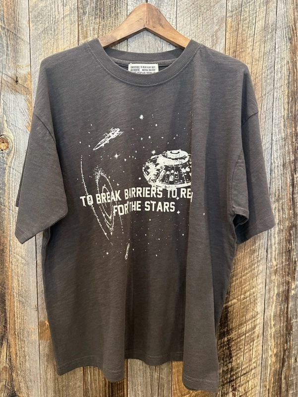 スラブ天竺univarseプリントTシャツ