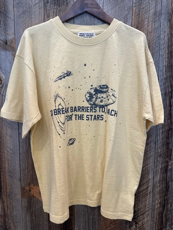 スラブ天竺univarseプリントTシャツ