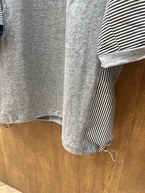 異素材ミックスドロストTシャツ