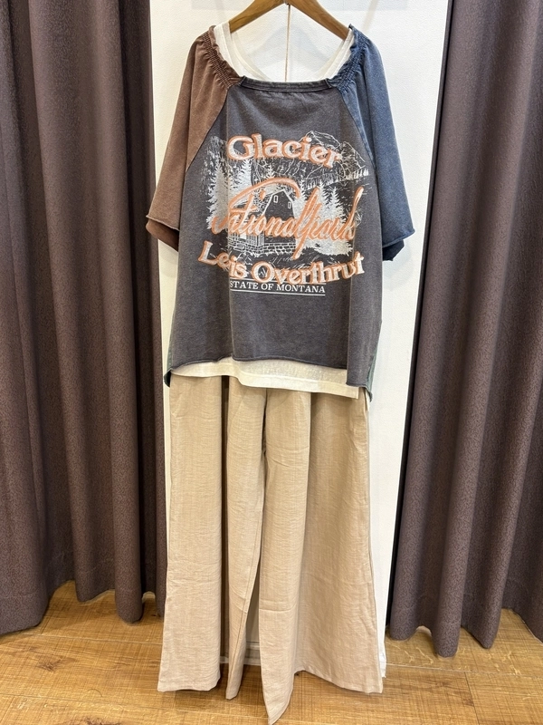 タックワイドイージーパンツ