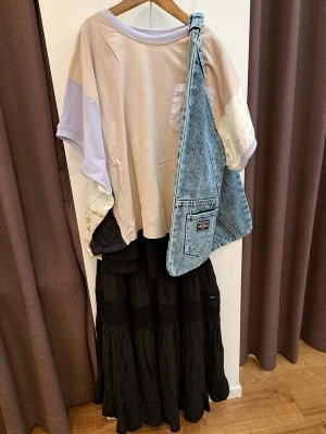 花柄オパール×カット切替ドルマンT