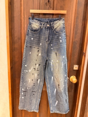 ペイントデニムストレートパンツ♡