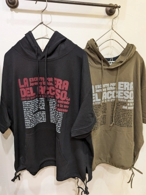 ミニ裏毛5分袖POパーカー